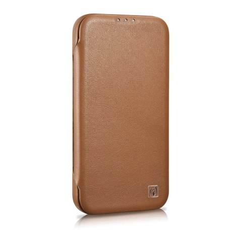 ICarer CE Premium Leather Folio Case skórzane etui iPhone 14 Pro Max z klapką magnetyczne MagSafe brązowy (WMI14220716-BN) ICarer CE Premium Leather Folio Case skórzane etui iPhone 14 Pro Max z klapką magnetyczne MagSafe brązowy (WMI14220716-BN)