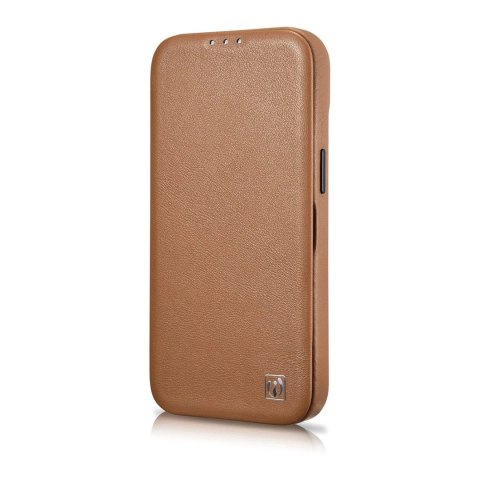 ICarer CE Premium Leather Folio Case skórzane etui iPhone 14 Pro Max z klapką magnetyczne MagSafe brązowy (WMI14220716-BN) ICarer CE Premium Leather Folio Case skórzane etui iPhone 14 Pro Max z klapką magnetyczne MagSafe brązowy (WMI14220716-BN)