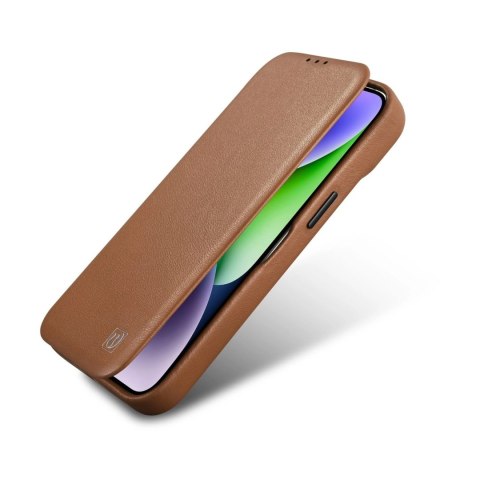 ICarer CE Premium Leather Folio Case skórzane etui iPhone 14 Pro Max z klapką magnetyczne MagSafe brązowy (WMI14220716-BN) ICarer CE Premium Leather Folio Case skórzane etui iPhone 14 Pro Max z klapką magnetyczne MagSafe brązowy (WMI14220716-BN)