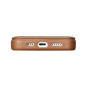 ICarer CE Premium Leather Folio Case skórzane etui iPhone 14 Pro Max z klapką magnetyczne MagSafe brązowy (WMI14220716-BN)