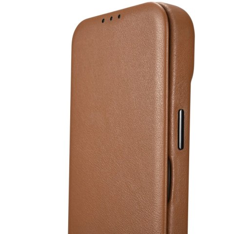 ICarer CE Premium Leather Folio Case skórzane etui iPhone 14 Pro Max z klapką magnetyczne MagSafe brązowy (WMI14220716-BN) ICarer CE Premium Leather Folio Case skórzane etui iPhone 14 Pro Max z klapką magnetyczne MagSafe brązowy (WMI14220716-BN)