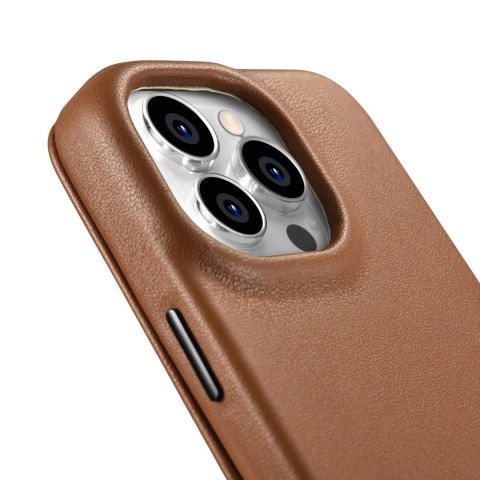ICarer CE Premium Leather Folio Case skórzane etui iPhone 14 Pro Max z klapką magnetyczne MagSafe brązowy (WMI14220716-BN) ICarer CE Premium Leather Folio Case skórzane etui iPhone 14 Pro Max z klapką magnetyczne MagSafe brązowy (WMI14220716-BN)