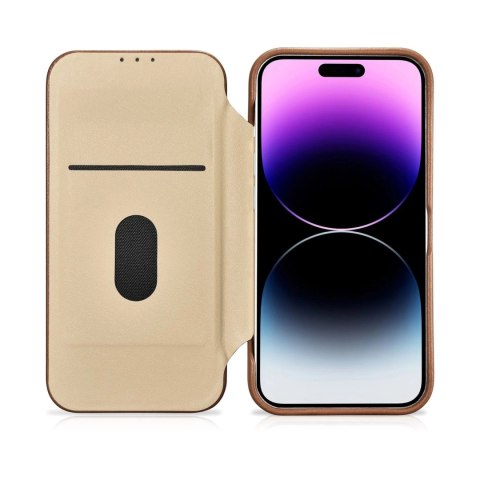 ICarer CE Premium Leather Folio Case skórzane etui iPhone 14 Pro Max z klapką magnetyczne MagSafe brązowy (WMI14220716-BN) ICarer CE Premium Leather Folio Case skórzane etui iPhone 14 Pro Max z klapką magnetyczne MagSafe brązowy (WMI14220716-BN)