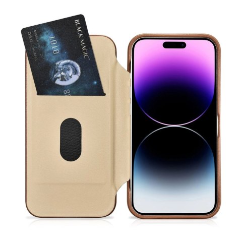 ICarer CE Premium Leather Folio Case skórzane etui iPhone 14 Pro Max z klapką magnetyczne MagSafe brązowy (WMI14220716-BN) ICarer CE Premium Leather Folio Case skórzane etui iPhone 14 Pro Max z klapką magnetyczne MagSafe brązowy (WMI14220716-BN)