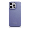 ICarer CE Premium Leather Folio Case skórzane etui iPhone 14 Pro Max z klapką magnetyczne MagSafe jasnofioletowy (WMI14220716-LP
