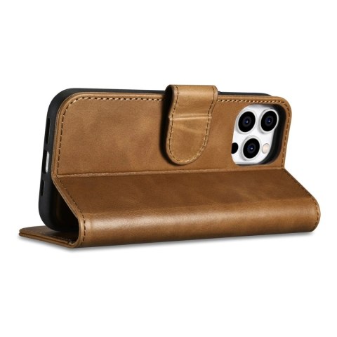 ICarer Oil Wax Wallet Case 2in1 etui iPhone 14 Pro skórzany pokrowiec z klapką Anti-RFID brązowy (WMI14220722-TN) ICarer Oil Wax Wallet Case 2in1 etui iPhone 14 Pro skórzany pokrowiec z klapką Anti-RFID brązowy (WMI14220722-TN)