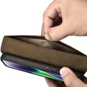 ICarer Oil Wax Wallet Case 2in1 etui iPhone 14 skórzany pokrowiec z klapką Anti-RFID brązowy (WMI14220721-BN)