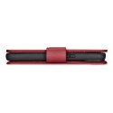 ICarer Wallet Case 2in1 etui iPhone 14 Pro Max skórzany pokrowiec z klapką Anti-RFID czerwony (WMI14220728-RD)