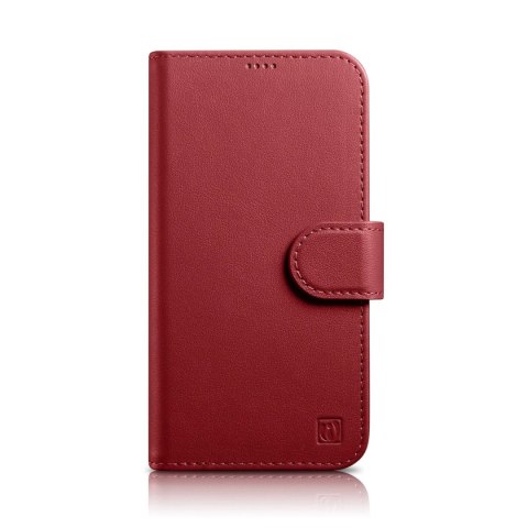 ICarer Wallet Case 2in1 etui iPhone 14 Pro skórzany pokrowiec z klapką Anti-RFID czerwony (WMI14220726-RD) ICarer Wallet Case 2in1 etui iPhone 14 Pro skórzany pokrowiec z klapką Anti-RFID czerwony (WMI14220726-RD)