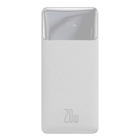 Baseus Bipow powerbank z szybkim ładowaniem 30000mAh 20W biały (Overseas Edition) + kabel USB-A - Micro USB 0.25m biały (PPBD050