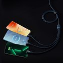Baseus Flash Series II kabel USB Typ C / USB Typ A - USB Typ C / Lightning / micro USB 100 W 1,5 m niebieski (CASS030203)