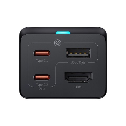 Ładowarka sieciowa GaN5 Baseus CCGP110201 HUB HDMI 2x USB-C / USB-A / HDMI 4K 30Hz 1,5m - czarna + kabel USB-C - USB-C 100W 1m Ładowarka sieciowa GaN5 Baseus CCGP110201 HUB HDMI 2x USB-C / USB-A / HDMI 4K 30Hz 1,5m - czarna + kabel USB-C - USB-C 100W 1m