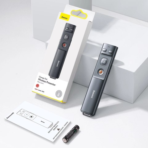 Wskaźnik laserowy Baseus Orange Dot AI z automatyczną transkrypcją głosu, dwoma laserami - szary Wskaźnik laserowy Baseus Orange Dot AI z automatyczną transkrypcją głosu, dwoma laserami - szary