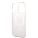 Etui Guess 4G Print MagSafe na iPhone 13 Pro + ładowarka indukcyjna - różowe
