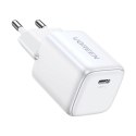 Ładowarka Ugreen Nexode mini CD318 15324 sieciowa GaN 20W USB-C PD 3.0 / QC 4.0 - biała
