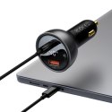 Ładowarka samochodowa Baseus Digital Display USB-A / USB-C PD 140W - czarna + kabel USB-C / USB-C 240W 1m