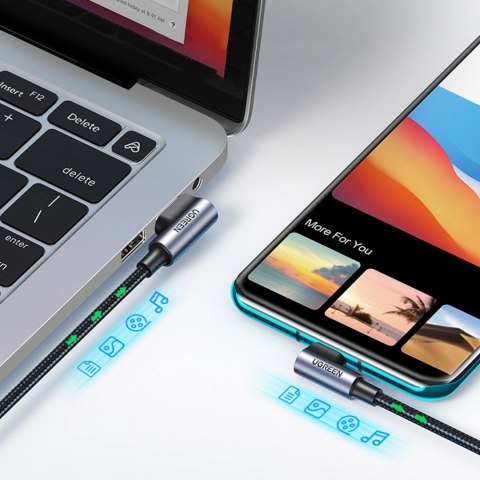 Ugreen kabel kątowy 90° USB C - USB 2.0 480Mb/s 3A 3m czarny (US176) Ugreen kabel kątowy 90° USB C - USB 2.0 480Mb/s 3A 3m czarny (US176)