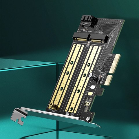 Ugreen karta rozszerzeń adapter PCIe 3.0 x4 do SSD M.2 M-Key / M.2 B-Key czarna (CM302) Ugreen karta rozszerzeń adapter PCIe 3.0 x4 do SSD M.2 M-Key / M.2 B-Key czarna (CM302)
