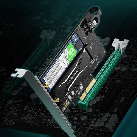 Ugreen karta rozszerzeń adapter PCIe 3.0 x4 do SSD M.2 M-Key / M.2 B-Key czarna (CM302) Ugreen karta rozszerzeń adapter PCIe 3.0 x4 do SSD M.2 M-Key / M.2 B-Key czarna (CM302)