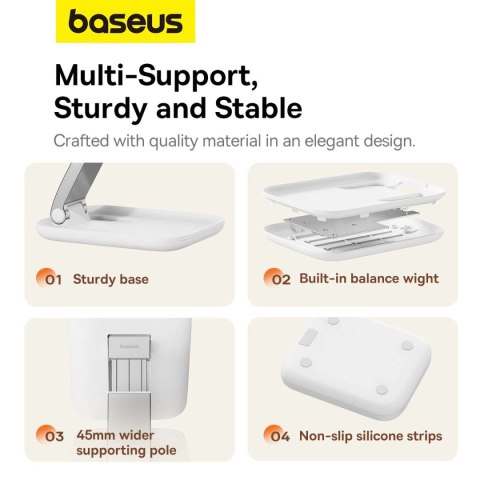 Składany stojak Baseus BS-HP009 Seashell Series na tablet - biały Składany stojak Baseus BS-HP009 Seashell Series na tablet - biały