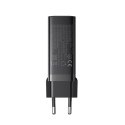 Szybka ładowarka sieciowa GaN 140W 3 x USB-C / USB-A Joyroom JR-TCG05EU - czarna + kabel USB-C - USB-C 240W 1.2m