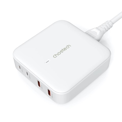Szybka ładowarka sieciowa GaN Choetech PD8008 100W 2x USB-A / 2x USB-C - biała Szybka ładowarka sieciowa GaN Choetech PD8008 100W 2x USB-A / 2x USB-C - biała