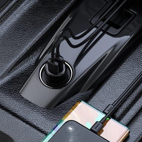 Transmiter FM bezprzewodowy Bluetooth z ładowarką Baseus S-16 (Overseas edition) - czarny Transmiter FM bezprzewodowy Bluetooth z ładowarką Baseus S-16 (Overseas edition) - czarny