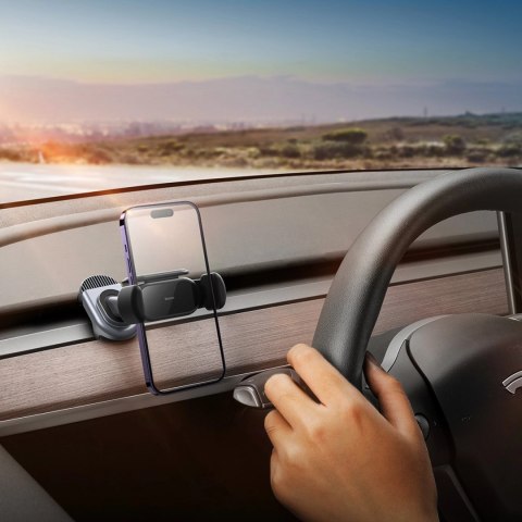 Uchwyt samochodowy elektryczny z panelem słonecznym do Tesla Model 3 / Y Baseus T-Space - czarny Uchwyt samochodowy elektryczny z panelem słonecznym do Tesla Model 3 / Y Baseus T-Space - czarny