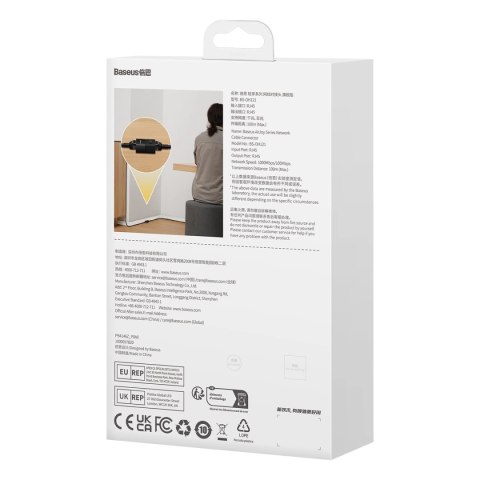 Złączka sieciowa łącznik kabli Ethernet RJ-45 Baseus AirJoy Series 10 szt. - biała Złączka sieciowa łącznik kabli Ethernet RJ-45 Baseus AirJoy Series 10 szt. - biała