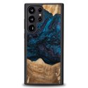 Etui Bewood Unique Neptun z drewna i żywicy na Samsung Galaxy S23 Ultra - granatowo-czarne