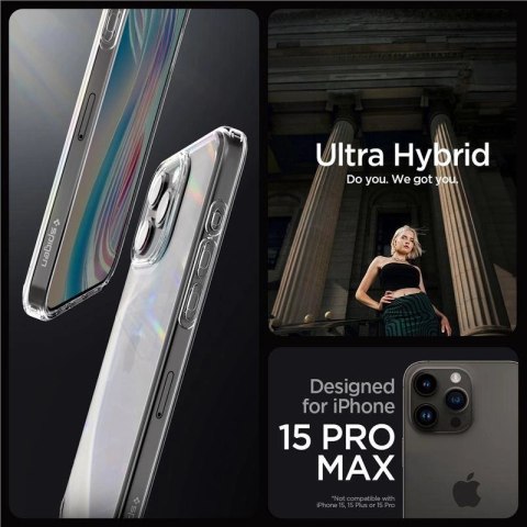 Etui Spigen Crystal Hybrid na iPhone 15 Pro Max - przezroczyste Etui Spigen Crystal Hybrid na iPhone 15 Pro Max - przezroczyste
