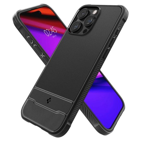Etui Spigen Rugged Armor Mag z MagSafe na iPhone 15 Pro - czarny mat Etui Spigen Rugged Armor Mag z MagSafe na iPhone 15 Pro - czarny mat