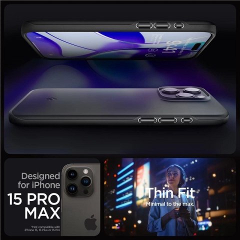 Etui Spigen Thin Fit na iPhone 15 Pro Max - czarne Etui Spigen Thin Fit na iPhone 15 Pro Max - czarne