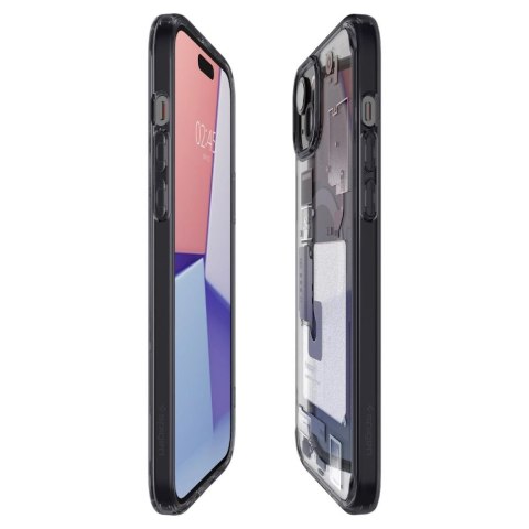 Etui Spigen Ultra Hybrid Mag z MagSafe na iPhone 15 Plus - ciemnoszare (wzór Zero One) Etui Spigen Ultra Hybrid Mag z MagSafe na iPhone 15 Plus - ciemnoszare (wzór Zero One)