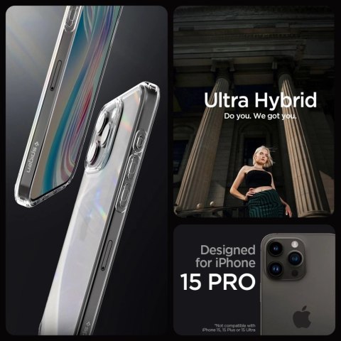 Etui Spigen Ultra Hybrid na iPhone 15 Pro - przezroczyste Etui Spigen Ultra Hybrid na iPhone 15 Pro - przezroczyste