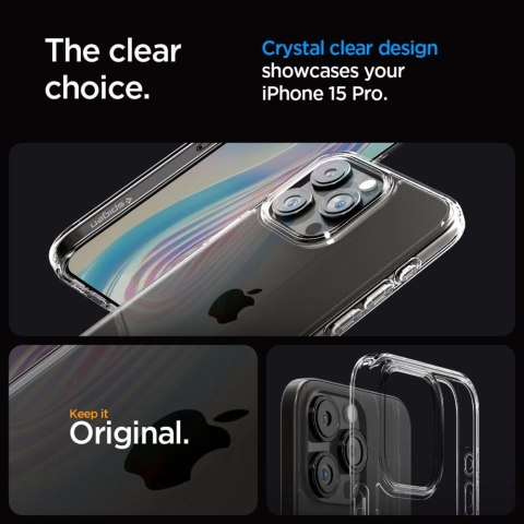 Etui Spigen Ultra Hybrid na iPhone 15 Pro - przezroczyste Etui Spigen Ultra Hybrid na iPhone 15 Pro - przezroczyste