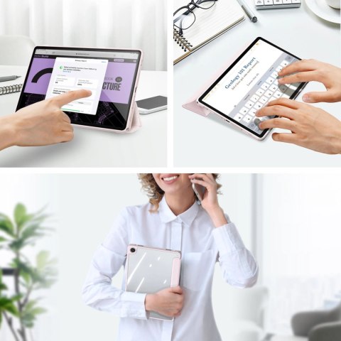 Etui z klapką podstawką Dux Ducis Toby do Samsung Galaxy Tab A9+ - różowe Etui z klapką podstawką Dux Ducis Toby do Samsung Galaxy Tab A9+ - różowe