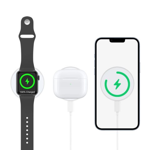 Ładowarka indukcyjna Choetech T603-F MagSafe z uchwytem - biała Ładowarka indukcyjna Choetech T603-F MagSafe z uchwytem - biała