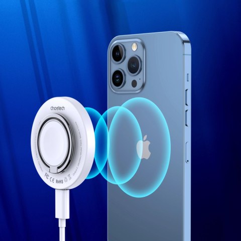 Ładowarka indukcyjna Choetech T603-F MagSafe z uchwytem - biała Ładowarka indukcyjna Choetech T603-F MagSafe z uchwytem - biała