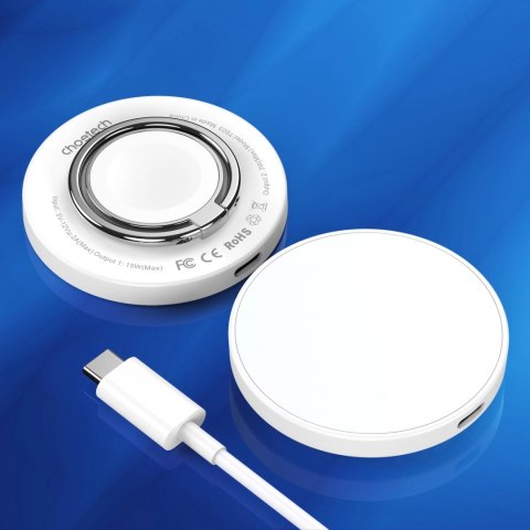 Ładowarka indukcyjna Choetech T603-F MagSafe z uchwytem - biała Ładowarka indukcyjna Choetech T603-F MagSafe z uchwytem - biała