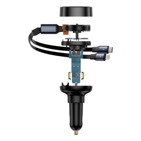 Ładowarka samochodowa Baseus Enjoyment USB-A z kablem USB-C / Lightning 60W - czarny Ładowarka samochodowa Baseus Enjoyment USB-A z kablem USB-C / Lightning 60W - czarny