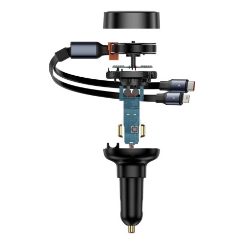 Ładowarka samochodowa Baseus Enjoyment USB-C z kablem USB-C / Lightning 60W - czarny Ładowarka samochodowa Baseus Enjoyment USB-C z kablem USB-C / Lightning 60W - czarny