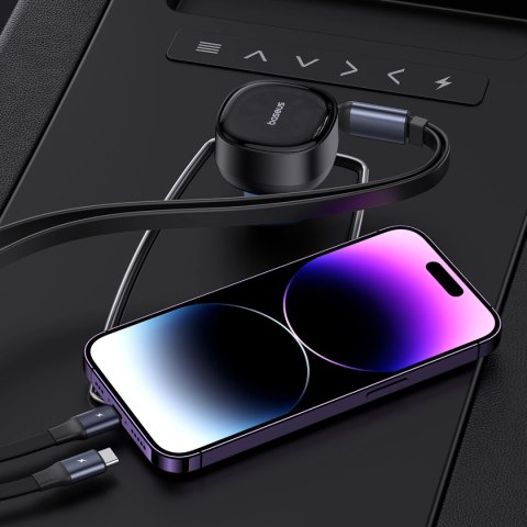 Ładowarka samochodowa Baseus Enjoyment USB-C z kablem USB-C / Lightning 60W - czarny Ładowarka samochodowa Baseus Enjoyment USB-C z kablem USB-C / Lightning 60W - czarny