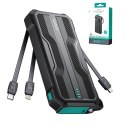 Powerbank 10000mAh Joyroom JR-L016 z wbudowanymi kablami USB-C/micro USB/Lightning - czarny