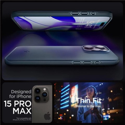 Etui Spigen Thin Fit na iPhone 15 Pro Max - czarny metal Etui Spigen Thin Fit na iPhone 15 Pro Max - czarny metal