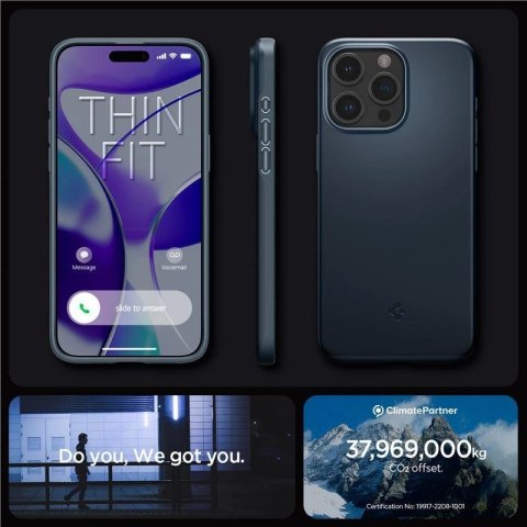 Etui Spigen Thin Fit na iPhone 15 Pro Max - czarny metal Etui Spigen Thin Fit na iPhone 15 Pro Max - czarny metal