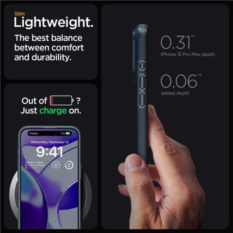 Etui Spigen Thin Fit na iPhone 15 Pro Max - czarny metal Etui Spigen Thin Fit na iPhone 15 Pro Max - czarny metal