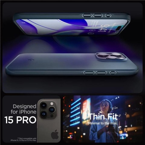 Etui Spigen Thin Fit na iPhone 15 Pro - granatowe Etui Spigen Thin Fit na iPhone 15 Pro - granatowe