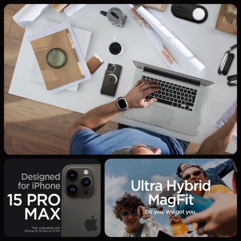 Etui Spigen Ultra Hybrid Mag z MagSafe na iPhone 15 Pro Max - złote Etui Spigen Ultra Hybrid Mag z MagSafe na iPhone 15 Pro Max - złote