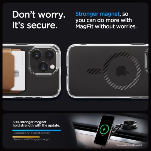 Etui Spigen Ultra Hybrid Mag z MagSafe na iPhone 15 Pro - szare Etui Spigen Ultra Hybrid Mag z MagSafe na iPhone 15 Pro - szare